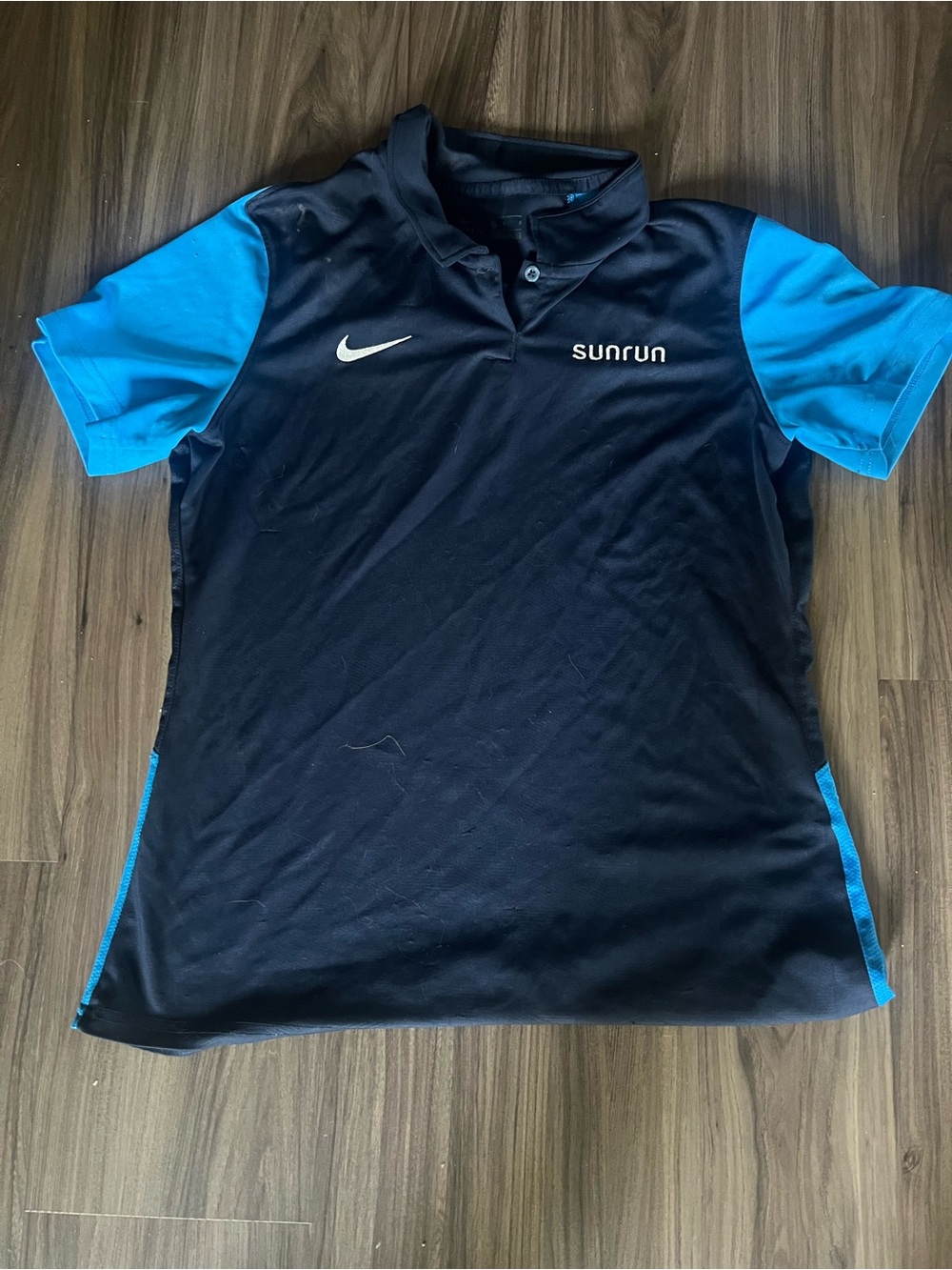 Nike Women’s Navy and Blue Polo - Sunrun Logo
